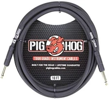 Pig Hog Tour Grade 10ft Instrument Cable 1/4 Inch to 1/4 Inch