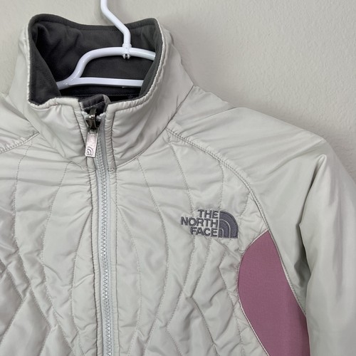 North Face Womans Cream/Pink Quilted 