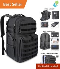 17-Inch Military Tactical Backpack for Men - Water Resistant Travel Rucksack