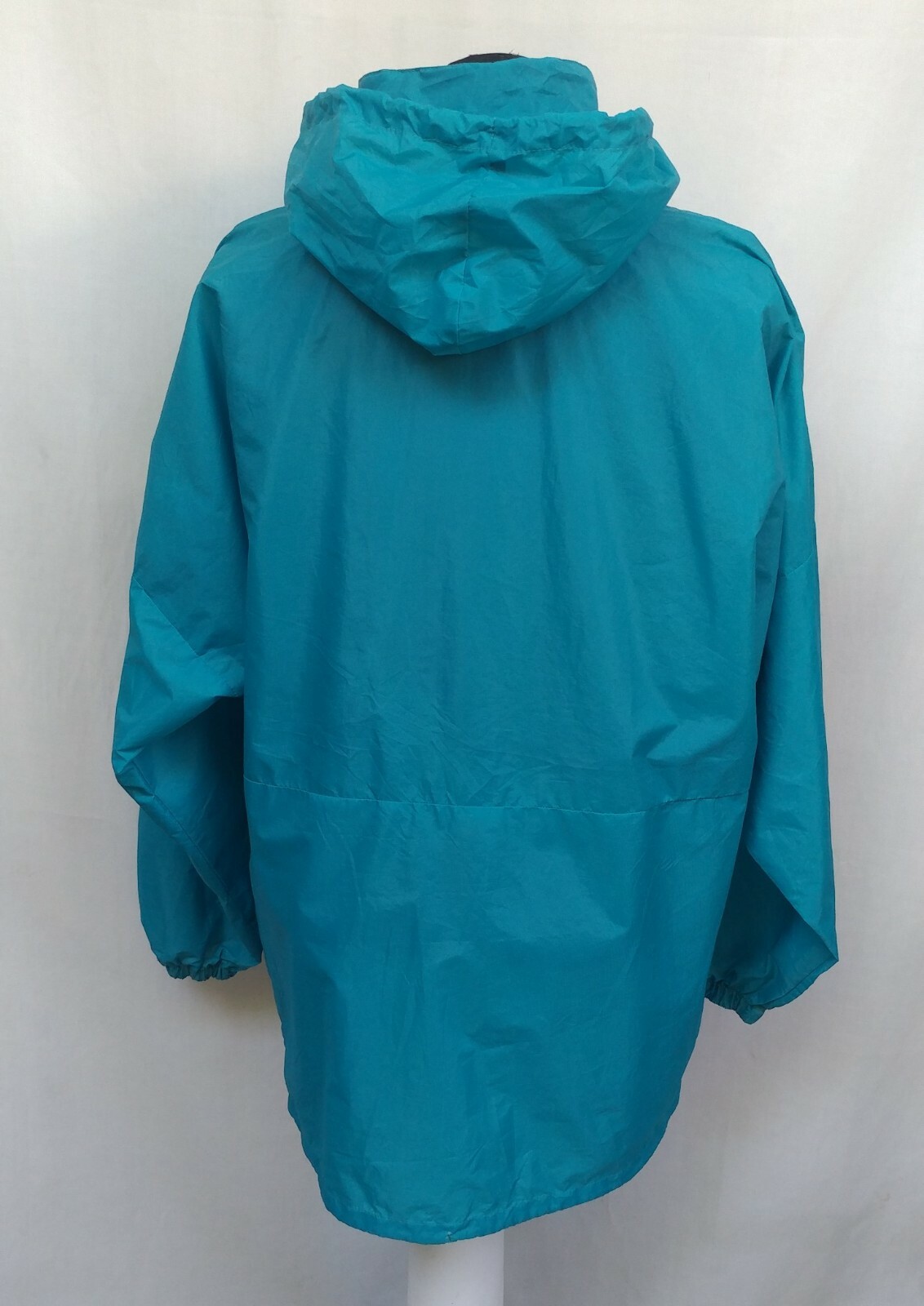 KWay Nylon Rain Coat Blue Packable Hooded Jacket Win… Gem
