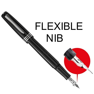 Marlen Aleph Fountain pen | Flexible Nib | Black Italian Resin | Numbered Edit.