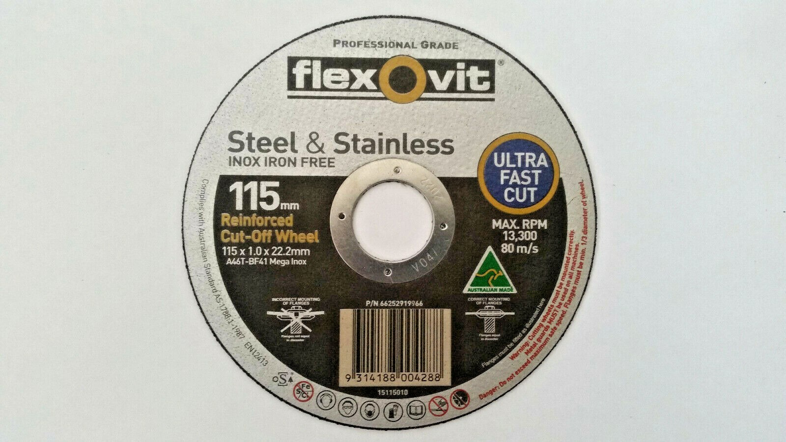 Flexovit cutting disc ultra thin 1mm x 100mm 115mm 125mm for steel
