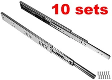 Set of 10 Soft-Close Ball Bearing Drawer Slides Full Extension 12"-24" 100lb 