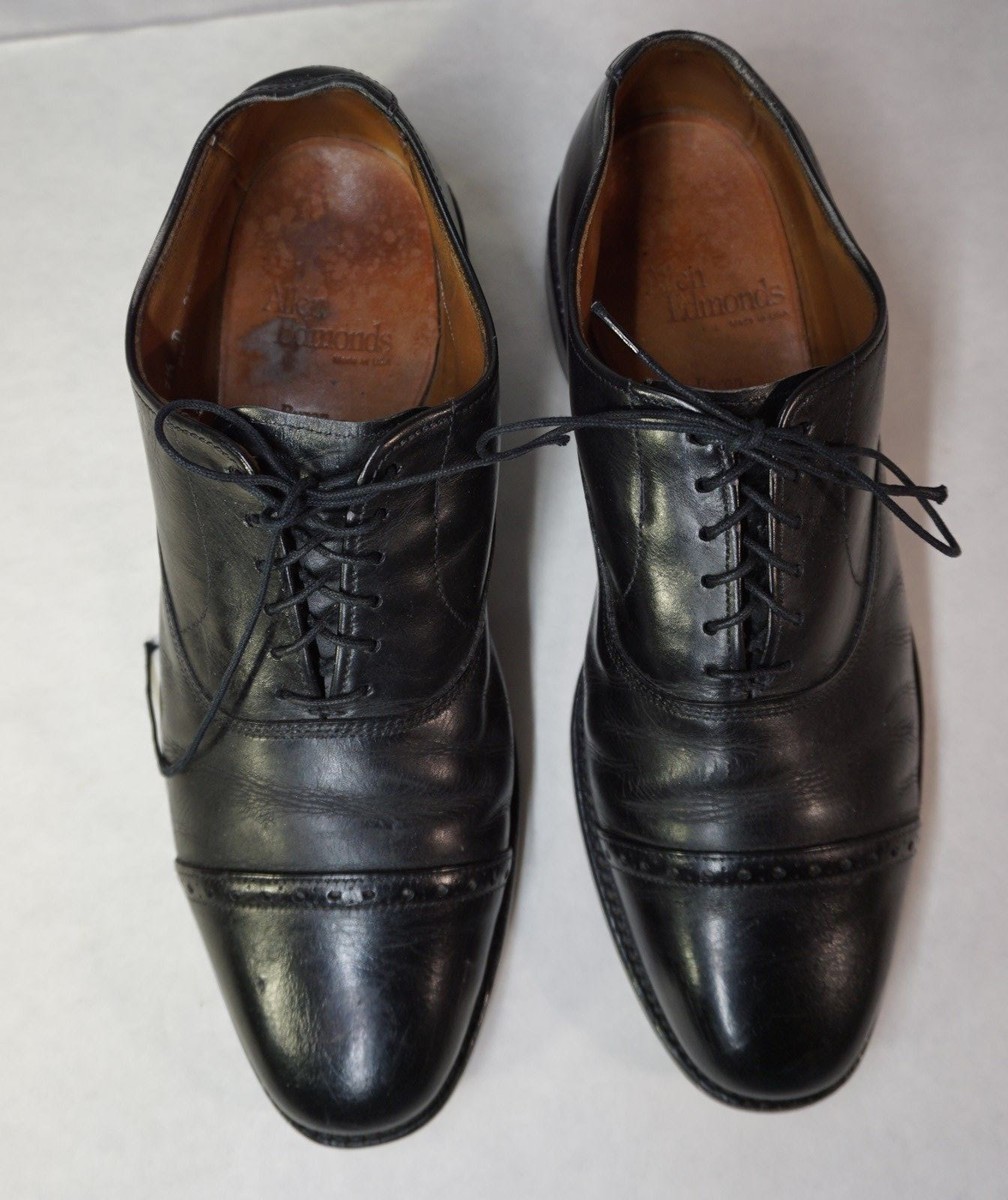 Allen Edmonds Size 7 1/2 D Cap Toe Byron Oxford Dress Shoes Black