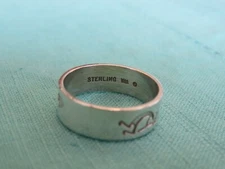 KOKOPELLI WHEELER MFG. VINTAGE STERLING SILVER BAND 6MM SIZE 7 1/4