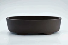 Chinese oval bonsai pot outside  16.5" x  13.25" x 4.75"H