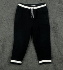 JANIE AND JACK Boys Black Joggers Lounge Pants Drawstring Size 18-24 18 24