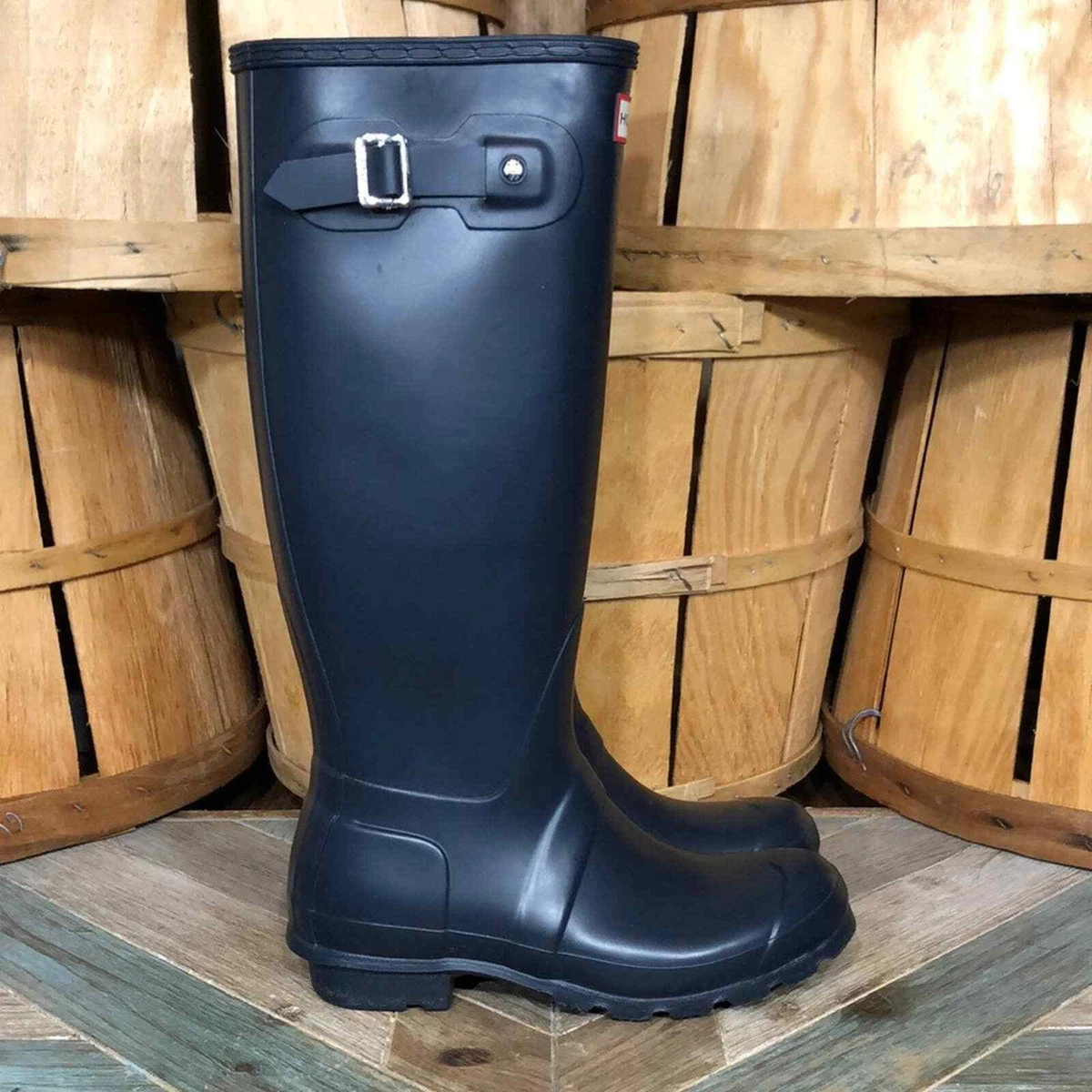 Hunter Original Navy Blue Tall Rain Boots Waterproof Womens Size