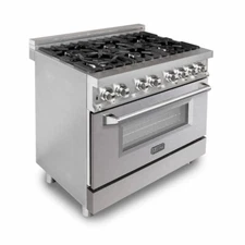 NIB ZLINE RASN36 36" Freestanding Dual Fuel Range with 6 Sealed Italian Burners