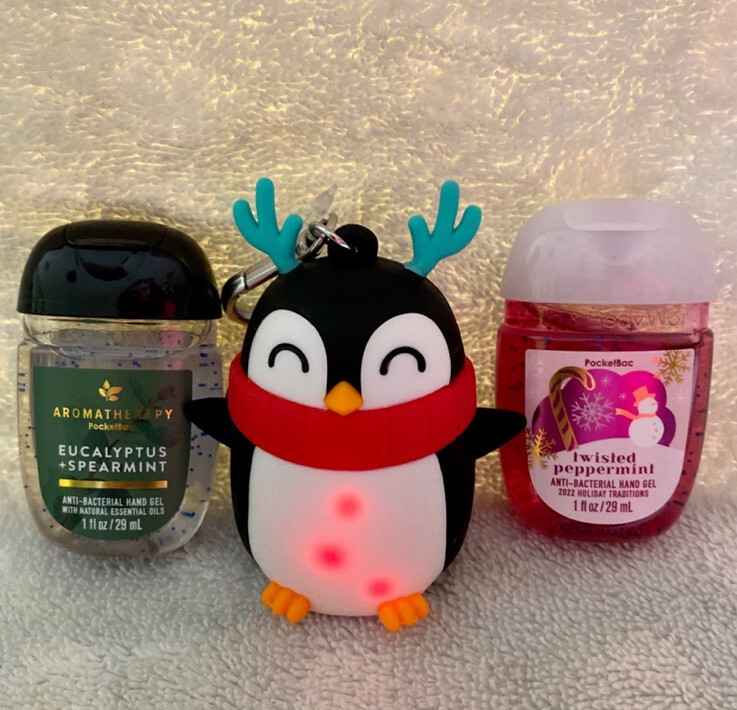 BBW Light Up PENGUIN PocketBac Sanitizer Holder Bath & Body Works