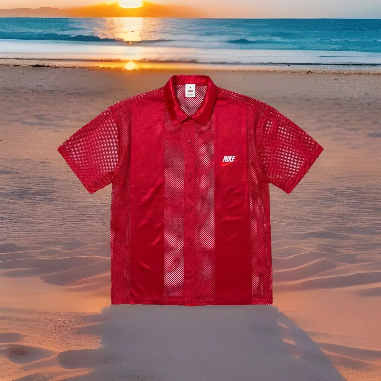 ?CHEMISE S/S EN MAILLE SUPREME®/NIKE®  Rouge  Large  SS24  Polo en maille Supreme®/Nike®