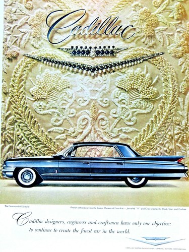 1961 Cadillac Fleetwood Special 6 Vintage Black Starr Gorham Original Print Ad - Picture 5 of 9