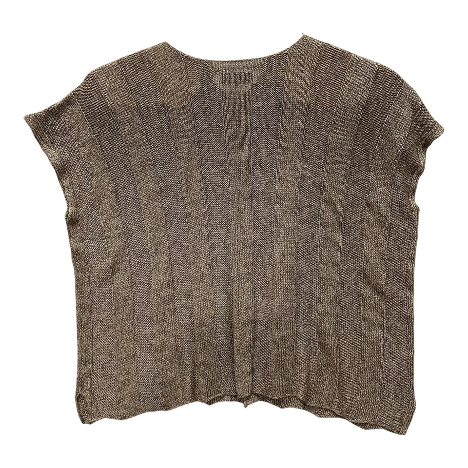 Eskandar Brown Boxey 100% Linen Kaftan Sweater Top Lagenlook Made In Scotland OS - Image 3 of 4