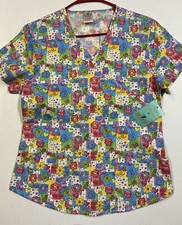 Expo Uniform Womens Floral Scrub Top Size XS NWT