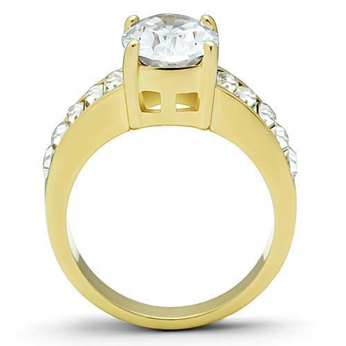 Gold Oval Ring Damen CZ Baguettes Verlobung 18kt 3 Karat Stahl Klar 1675 - Bild 3 von 13