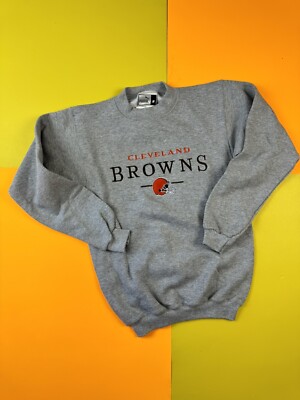 Vintage 90s Cleveland Browns Sweatshirt Youth M NFL Football Crewneck NEW w Tags