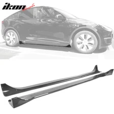 Fits 20-24 Tesla Model Y Carbon Fiber Print Side Skirts Extension Rocker Panel