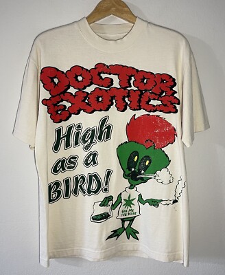Custom Doctor Exotics High As A Bird Graphic T Shirt Size Small Unisex