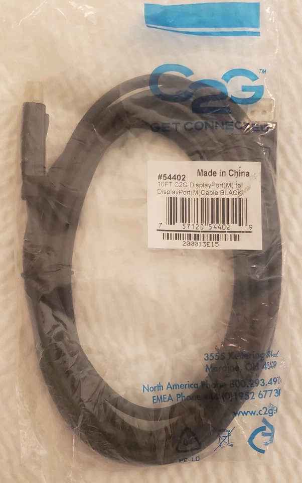 C2G #54402 10ft DisplayPort Male to Male Cable - Image 3 of 3