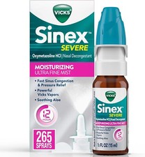 Vicks Sinex Severe Nasal Spray with Moisturizing Ultra Fine Mist, Decongestant f