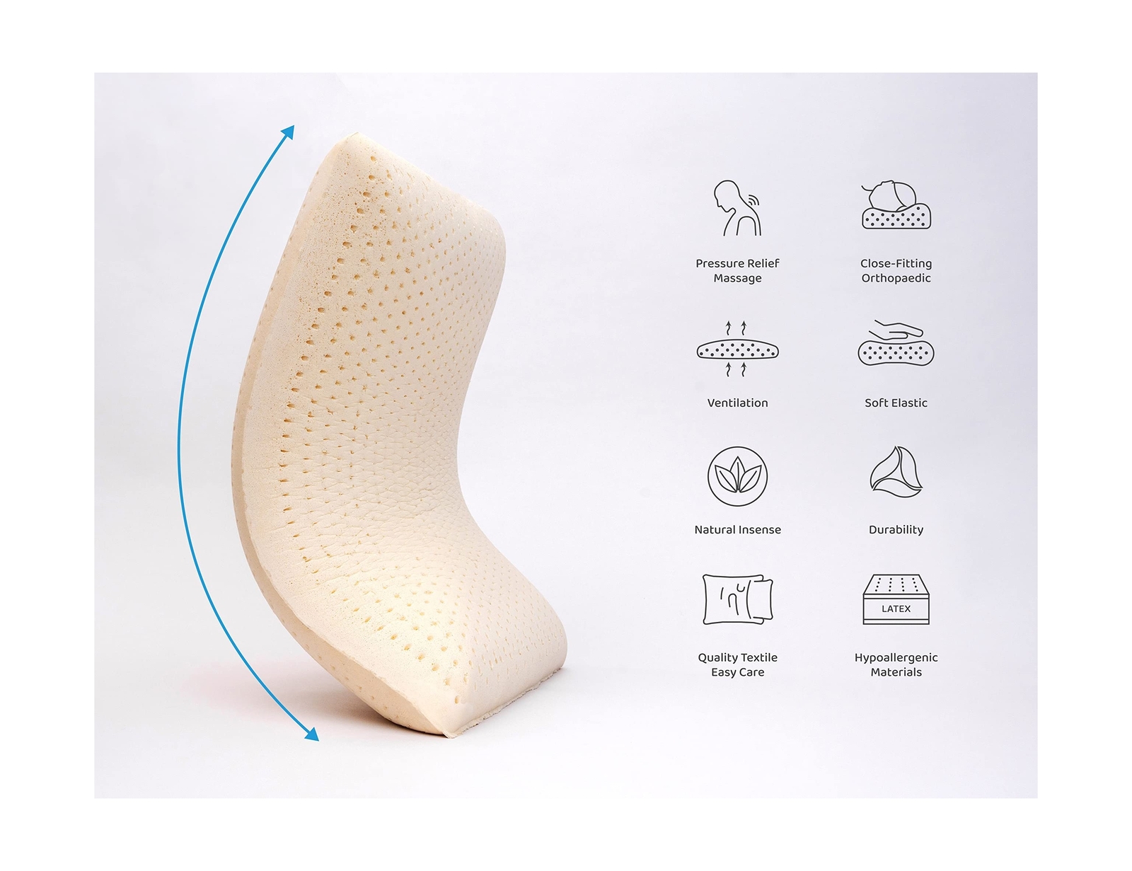 Dream Logix Premium Talalay Natural Latex Pillow King Size Medium