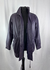 Womens Leather Jacket Blair Boutique Parka Vtg 1990s Oversized L 18-20 Purple