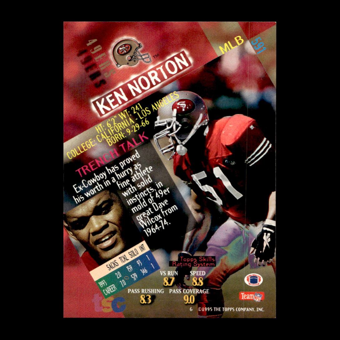 Ken Norton Jr. 1995 Topps San Francisco 49ers #591 R329B 97 | eBay