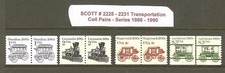 Pares de bobinas de transporte US Scott # 2225-2231 1986-90 MNH