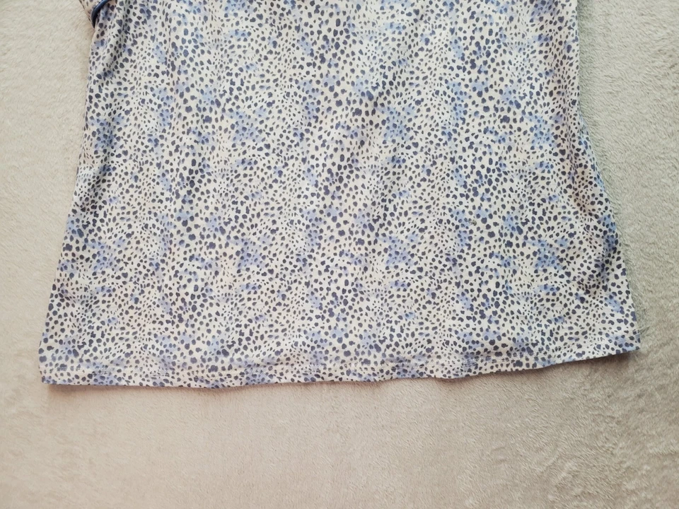 Camiseta sin mangas Jessica Simpson para mujer grande azul estampado de leopardo correa de espagueti lazo trasero Foto 3 de 4