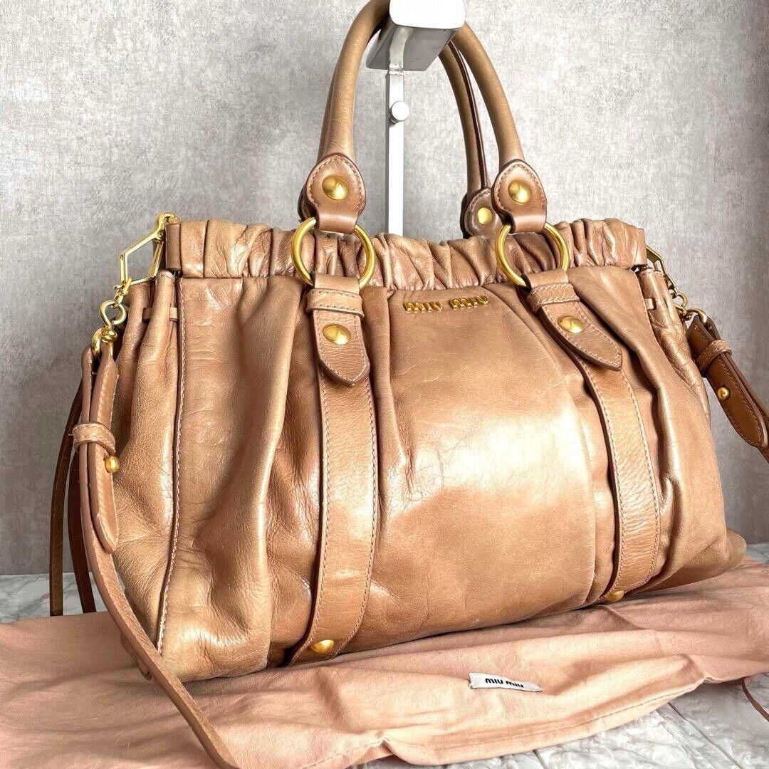 MIU MIU Vitello Lux Archive 2way Hand Bag Shoulder Bag MIU MIU Vitello Lux Archive 2way Hand Bag Shoulder Bag