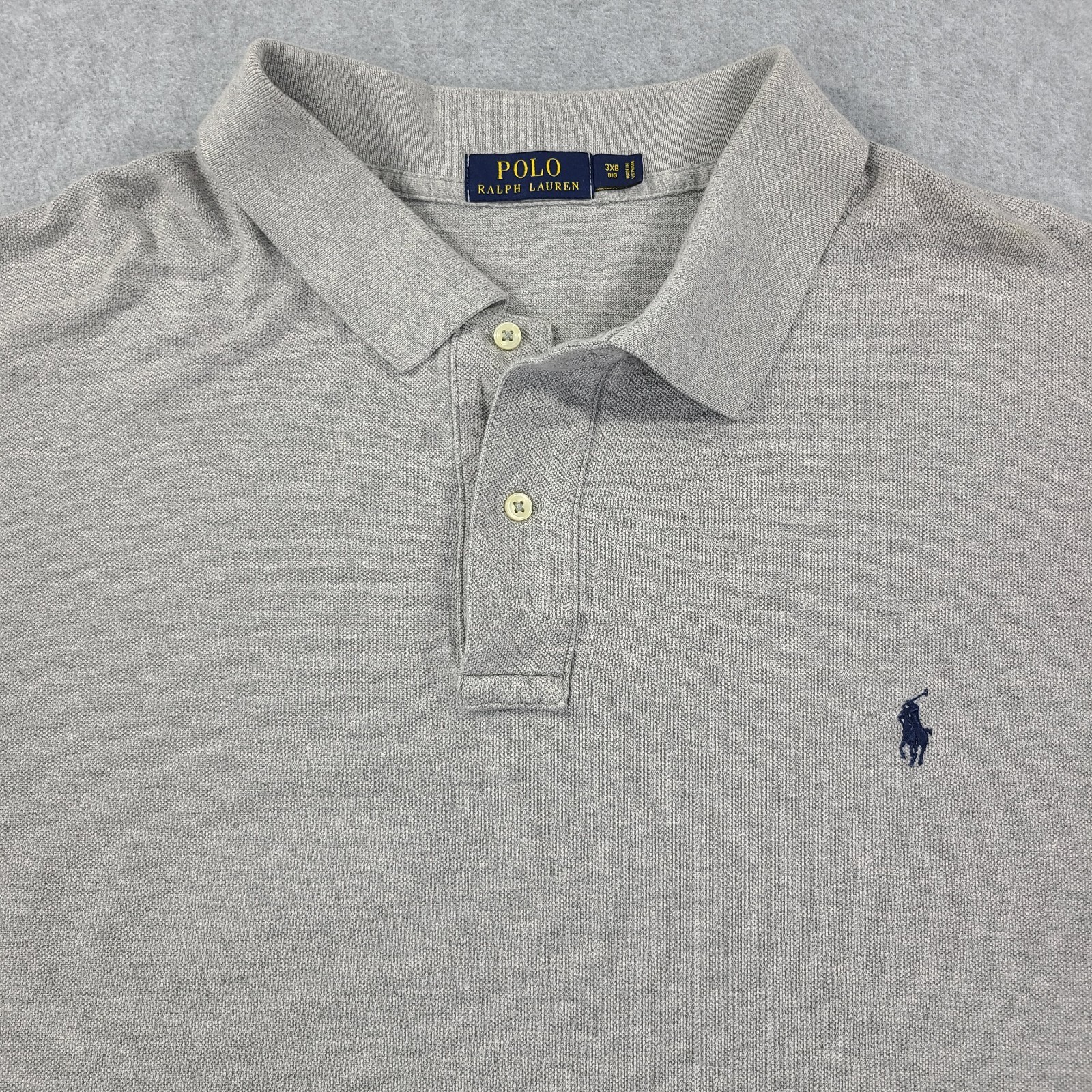 Polo Ralph Lauren Big Pullover Camicia Uomo 3XB Grigio Manica Corta Ricamato Pony