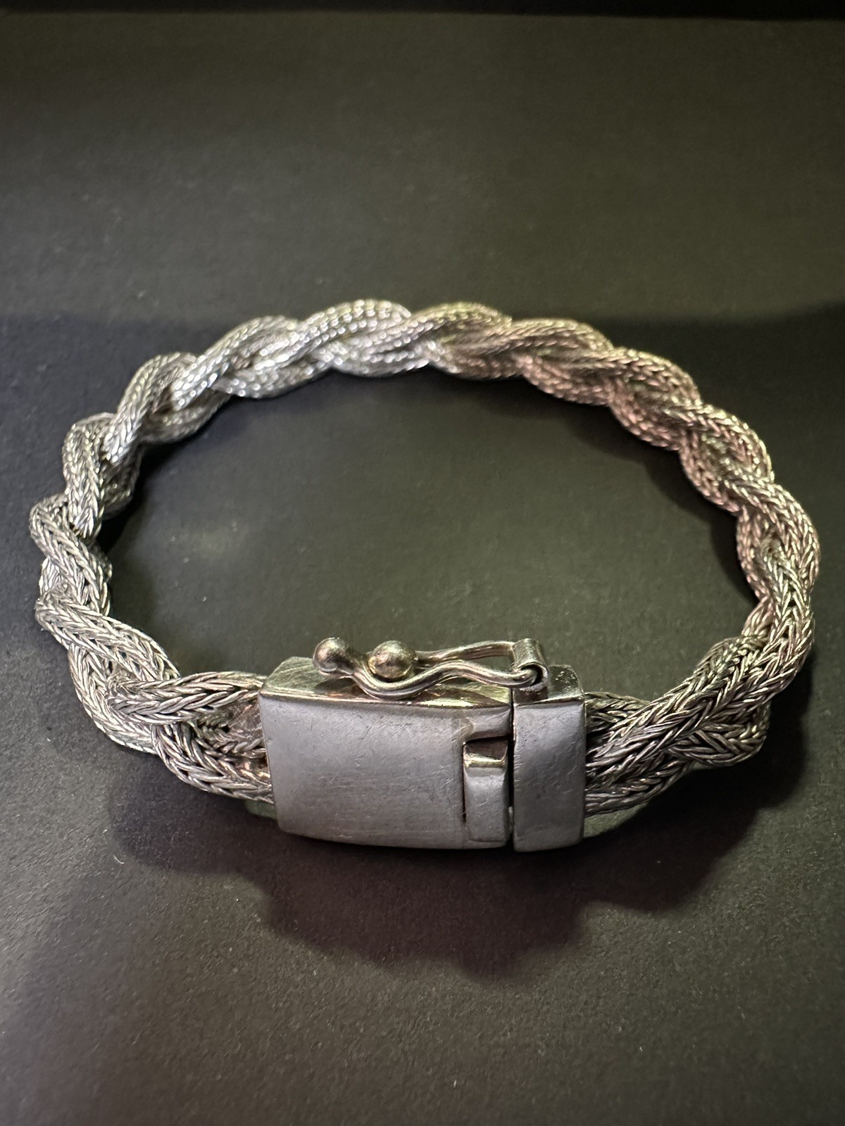 SOLID 925 Sterling Silver 10mm BRAIDED WHEAT LINK… - image 6