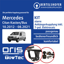 Für MERCEDES Citan Kasten/Bus Typ W415 12-21 AHK starr +7pol spez. E-Satz TOP Für MERCEDES Citan Kasten/Bus Typ W415 12-21 AHK starr +7pol spez. E-Satz TOP