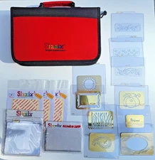 Sizzix Red Simple Impressions Storage Case with Embossing Folders, Accessories