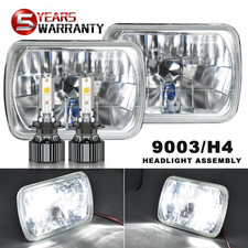 1997-2009 For Kenworth T300 Pair DOT 7x6" 5x7inch Halo Led Headlights HI/LO DRL