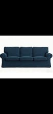 New Sofa Cover Custom, Compatible For IKEA Ektorp 3, Seat Sofa Ocean Blue Open B