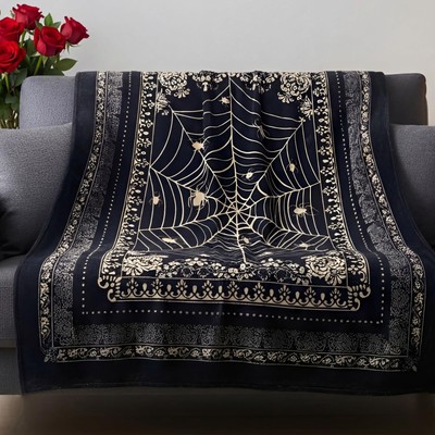 Gothic Valentine's Day Gifts 72'' x 51'' Gothic Spider Web Blanket Goth Valen...