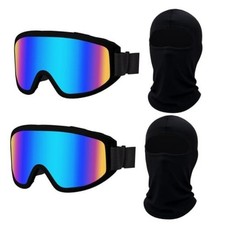 2 Pack Dirt Bike Goggles with 2 Balaclava Masks, Atv Motocross 4 Black