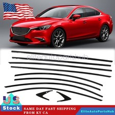 Glossy Black Car Window Molding Trim Strips 10pcs For Mazda 6 Sedan 2014-2021 Glossy Black Car Window Molding Trim Strips 10pcs For Mazda 6 Sedan 2014-2021