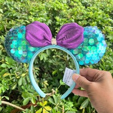 Disney- Parks Minnie Ears The Little Mermaid Ariel Purple Iredescent Headband US