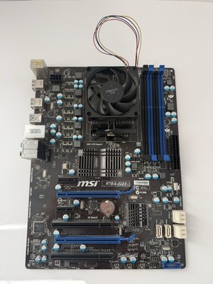 MSI 970A-G43 Motherboard with AMD FX-6300 CPU  ''Sold for parts or repair''.