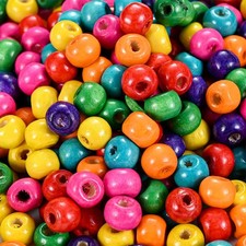 600pcs Colorful Wooden Beads 10mm Colored Wood Beads Crafts Painted Spacer Beads