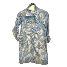 Michael Kors Camo Utility Shirt Dress M Cotton Roll Tab Safari Vibes Short