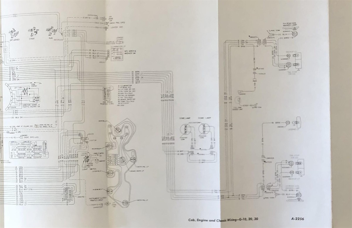 1974 Chevy GMC G Van Wiring Diagram G10 G20 G30 G1500 G2500 G3500