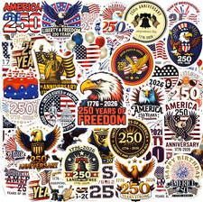 110Pcs America 250Th Anniversary Stickers, Retro American Style Waterproof Vinyl