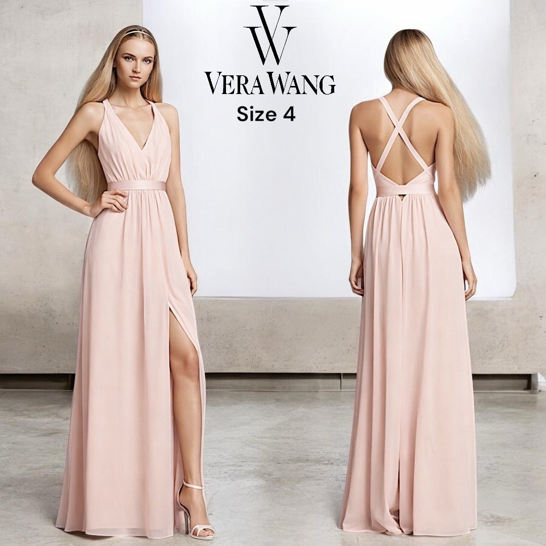 Women’s White By Vera Wang Halter Blush Pink Formal Dress