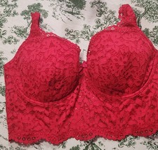 Sujetador Victoria's Secret Body by Victoria Forrado Demi Rojo Encaje Corsé Longline 38DD