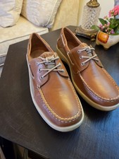 Zapato de barco Sperry Top-Sider Billfish de cuero de 3 ojos coñac talla 13M ¡NUEVO! $125