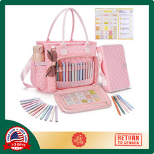 Large Bible Cover Case for Women, Quilted Church Tote Bag with Shoulder Strap, B