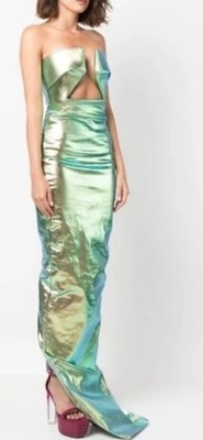 Rick Owens Dress Sz38/2 Green Coated Denim $1499 | eBay